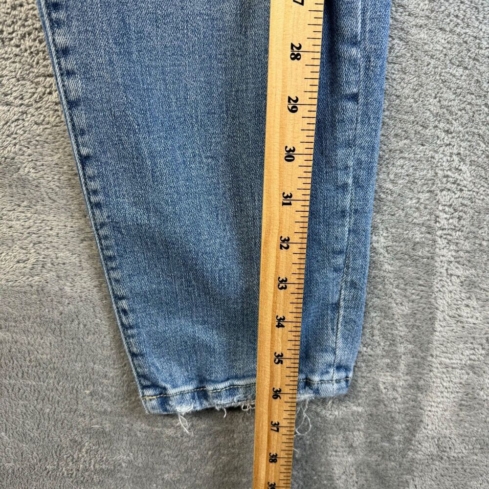 Flying Monkey Jeans Women’s 28 Blue Stretch Distressed Raw Hem Denim Whiskered - Picture 5 of 12
